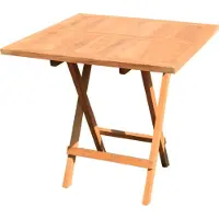 Linder Exclusiv GmbH Premium Teak Tisch quadratisch Gartentisch Garten klappbar Beistelltisch 70x70cm