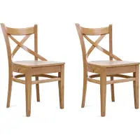 Konsimo Esszimmerstühl 2-tlg gestell aus Massivholz "TEMOS", Hellbraun, Holz, Scandinavian, 45,5x81,5x43 cm