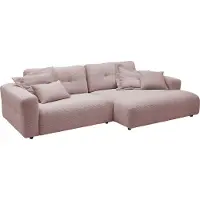 KAWOLA Sofa MIKA Ecksofa XL Cord rosa Longchair rechts