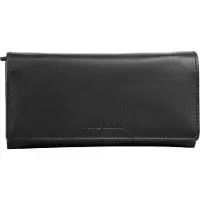 Bruno Banani Geldbörse , Damen, schwarz, Leder, leicht glänzend, unifarben, Kleinlederwaren Geldbörse, echt Leder