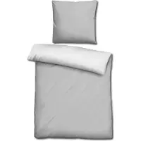 CloudComfort Basic Wendebettwäsche hellgrau/weiß 135 x 200 + 80 x 80 cm