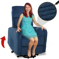 Mendler Fernsehsessel HWC-K62, Relaxsessel TV-Sessel Liege, Liegefunktion Aufstehhilfe, Metall Stoff/Textil