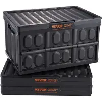 Vevor 3er-Set 45L Profi Klappbox aus PP Transportbox mit Deckel Faltbarer Aufbewahrungsbox mit Handgriff Stapelbare Kisten Storage Box Faltboxen