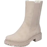 Rieker Damen Chelsea Boot Stretch Stiefelette Warmfutter 72683, Größe:42 EU, Farbe:Beige