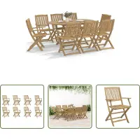 The Living Store Gartenstühle 8 Stk. Klappbar 54,5x58x90 cm Massivholz Akazie