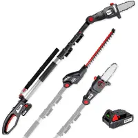 Walter Li-Ion Akku-Hochentaster/Heckenschere 20 V, 2 in1 Kombigerät für perfekten Baum- und Strauchschnitt und zum Trimmen von Büschen, inklusive verstellbarer Teleskopstange und bequemen Schultergurt