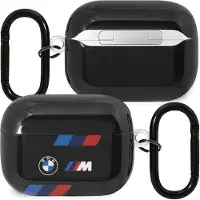 BMW BMAP222SOTK Schutzhülle für AirPods Pro 2 (2022/2023), Farbe: Schwarz, mit dreifarbigen Streifen