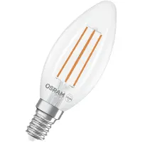 Osram LED Superstar Classic LED-Lampe B 40 in klassischer Minikerzenform, klarer Glaskörper, 2.2 W, 470 lm, E14 Fassung, warmweißes Licht mit 2700 K, , 35 mm Durchmesser, 2er-Pack