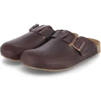 Iesse Schuh Haflinger Herren Clogs Pantoletten PORTO Dunkelbraun Glattleder Used Look Größe: 43