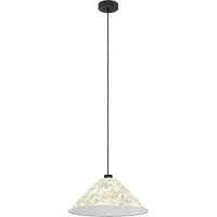 Eglo Hängeleuchte Oxpark, Ø 42 cm, grün/weiß/schwarz, Stoff