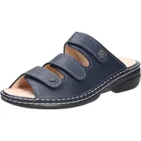 Finn Comfort Menorca Soft Damen Pantolette blau Glattleder - Größe: 36
