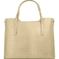 Cluty Henkeltasche "Damen echt Leder, Made in Italy", Damen, Gr. B/H/T: 37cm x 29cm x 16cm onesize, beige, Leder, Reptilienprägung, Taschen Henkeltasche, echt Leder, Made in Italy