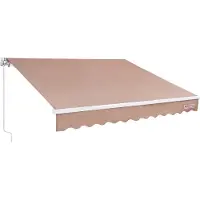 Vevor Balkonmarkise 2,4x2,1m Gelenkarm Markise höhenverstellbar von 2,4 bis 3,7m Klemmmarkise Einziehbar Stahl Aluminium 280G doppelseitige PU-Beschichtung Sonnenmarkise Balkon Terrassenmarkise