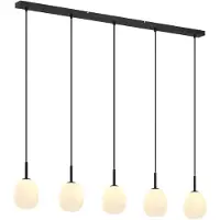 LINDBY Pendelleuchte Etiena, 116 cm, 5-flammig, Glas, G9