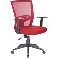 Dmora Bürostuhl Palmerston, Mesh Chefsessel mit Armlehnen, Ergonomischer Bürositz, 59x64h96/106 cm, Rot