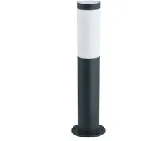 LINDBY Sockellampe Statius, 45 cm, anthrazit/opal, Edelstahl
