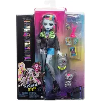 Monster High Frankie Stein-Modepuppen mit Frankies Haustier Watzie und Zubehörteilen, Modepuppe, Weiblich, 4 Jahr(e), Junge/Mädchen, 150 mm, 250 g