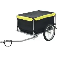 Syfax Fahrradanhänger Schwarz und Gelb 65 kg