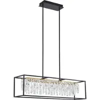 LUCANDE LED-Hängelampe Kassi, schwarz, Eisen, dimmbar, 90 cm