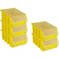 Proregal SuperSparSet 5x Sichtlagerbox 2 mit Deckel | HxBxT 7,5x11,6x16,1cm | Polypropylen | Gelb