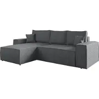 Mirjan 24 Ecksofa Malaga L Cord mit Schlaffunktion und Bettkasten, Eckcouch, Stilvoll Polsterecke vom Hersteller (Farbe: Poso 22, Seite: Links)