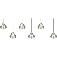 TRIO Design-Pendelleuchte Romeo 6-flammiges Nickel