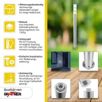 Grafner XXL Edelstahl Wegeleuchte mit Bewegungsmelder, Höhe: 110 cm, 1x E27 Fassung, IP44, Wegleuchte Weglampe Gartenlampe Gartenleuchte Standlampe Außenstandleuchte Pollerleuchte