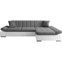 Mirjan 24 Ecksofa Malwi mit Regulierbare Armlehnen Eckcouch mit Schlaffunktion und Bettkasten, L-Form Sofa vom Hersteller (Soft 017 + Lux 05 + Lux 06, Ecksofa: Rechts)