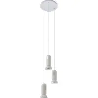 LINDBY Hängeleuchte Kerimi, Keramik, creme, 3-flammig, rund