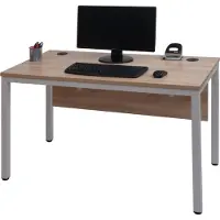 Mendler Schreibtisch HWC-E94, Bürotisch Computertisch 120x60cm natur-weiß