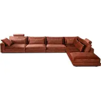 KAWOLA Sofa ETICO Ecksofa Mega-Wohnlandschaft Recamiere rechts Velvet rostrot