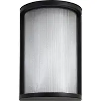 LINDBY LED-Außenwandleuchte Calvik, schwarz, geriffelt, IP44