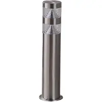 LINDBY LED-Sockellampe Lanea, 40 cm, grau, Edelstahl, IP44