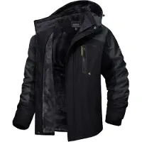 Sonstiges Herren Winter Skijacke Fleece gefüttert wasserdicht atmungsaktiv Schwarz-Grau