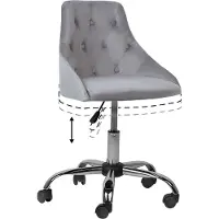 Beliani Arbeitshocker Grau aus Samtstoff Bürostuhl mit Rollen Elegant