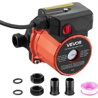 Vevor Umwälzpumpe, 38 LPM, Umwälzpumpensystem mit sofortiger Zirkulation, 3-Gang-Steuerung, 100 W, AC 220–240 V, G3/4 Zoll auf G1/2 Zoll Adapter, Gusseisenkopf, für Warmwasserbereitersystem