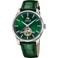 Jaguar Automatic Balancier Herrenuhr Automatik Grün Leder J966/4