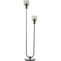 Brilliant Stehlampe Riffelini, Höhe 152 cm, rauchgrau, 2-flg., Glas