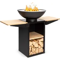 Blumfeldt Feuerschale, Tragbare Feuerschalen für den Garten, Outdoor Feuerstelle, Feuerschalen mit Grillrost, Feuerschale Groß, Gartenfeuerschale für Balkon & Terrasse, 122 x 91 x 60 cm