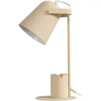 LINDBY Tischleuchte Ilmar, beige/weiß, Metall, Ø 12 cm