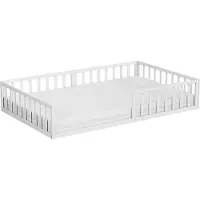 VitaliSpa Bodenbett aus Metall Minno Weiß 120x200 mit Matratze, Model 57756