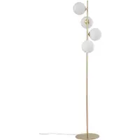 LUCANDE Stehleuchte Isandro, opal/gold, 4-flg., Glas/Metall