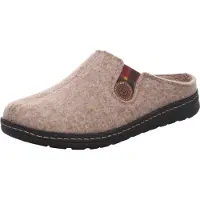 Rohde Herren Pantoffel Hausschuh Filz Stretcheinsatz Asiago 7142, Größe:45 EU, Farbe:Beige