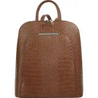 Cluty 1100000002199 , Damen, Gr. B/H/T: 28cm x 29cm x 12cm, onesize, braun (cognac), Leder, Rindsleder, Rucksäcke 1100000002199, echt Leder, Made in Italy