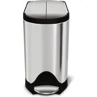 Simplehuman 10 Liter schmetterling Treteimer, fingerabdrucksicherer Edelstahl - 3,5x3,5x25 cm; CW1899