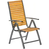 Merxx Gartensessel Santorin, klappbar, verstellbare Rückenlehne - Aluminium/Akazie