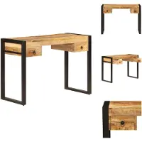 vidaXL Schreibtisch mit 2 Schubladen 110 x 50 x 77 cm Mangoholz Massiv - Schreibtische