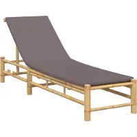 Syfax Sonnenliege mit Auflage 55x199x30 cm Bambus