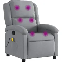 Syfax Massage-Relaxsessel, hellgrauer Stoff
