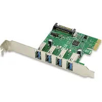 Conceptronic EMRICK U34, 4-Port-USB-3.0 PCI-Express-Karte, PCIe, USB 3.2 Gen 1 (3.1 Gen 1), Grün, PC, Passiv, China